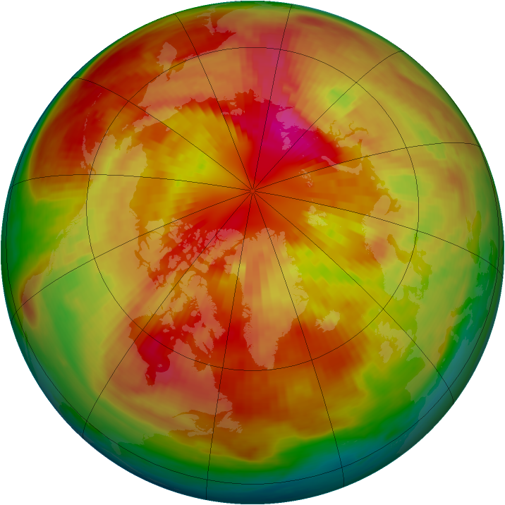 Arctic ozone map for 13 March 1981